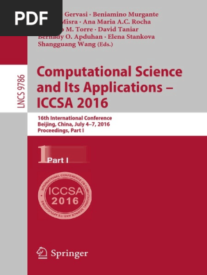 Lecture Notes in Computer Science 9786] Osvaldo Gervasi, Beniamino
