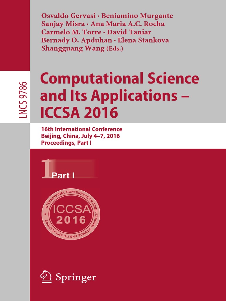 Lecture Notes in Computer Science 9786] Osvaldo Gervasi, Beniamino