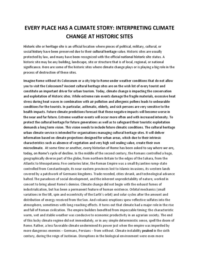 Every Place Has A Climate Story | PDF | Climate Change | Earth