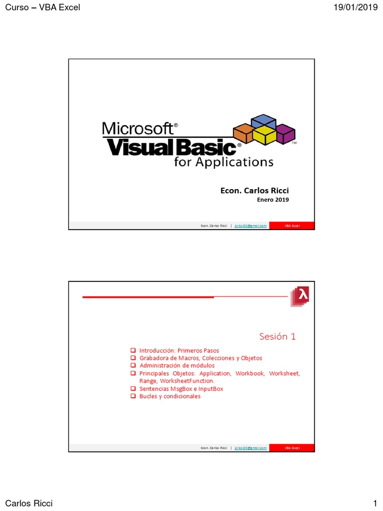 Curso Básico de VBA en Excel | PDF | Visual Basic para Aplicaciones ...