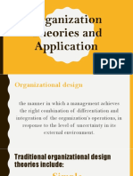 Organizational Theories and Application