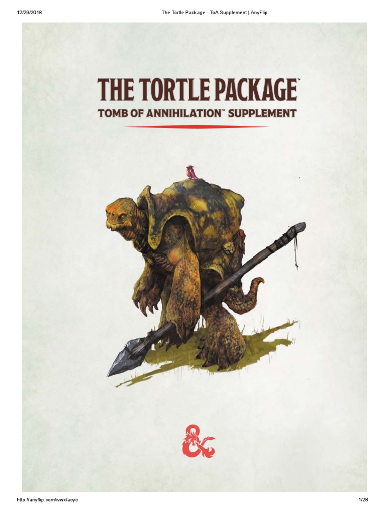 D&D 5E The Tortle Package ToA Supplement AnyFlip PDF