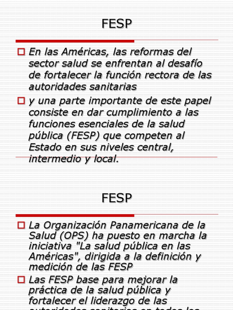 Funciones Esenciales de la Salud Pública | PDF | Salud pública ...