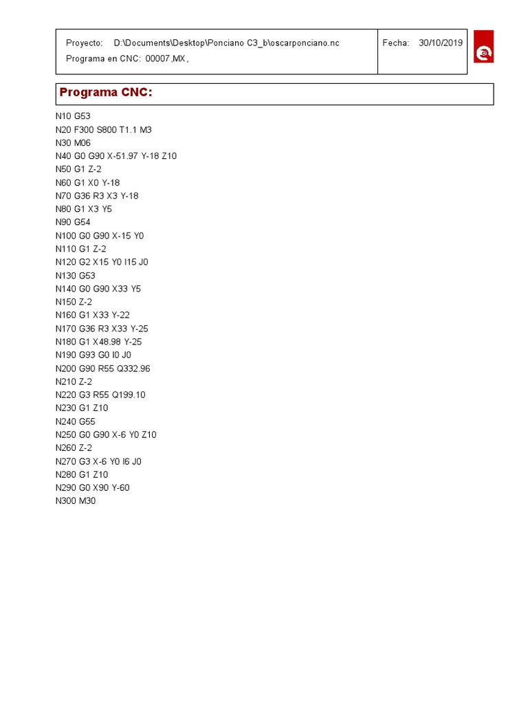 Programa CNC | PDF