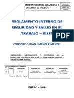 Reglamento Interno de Seguridad y Salud en El Trabajo - Consorcio Juan Jimenez Pimentel