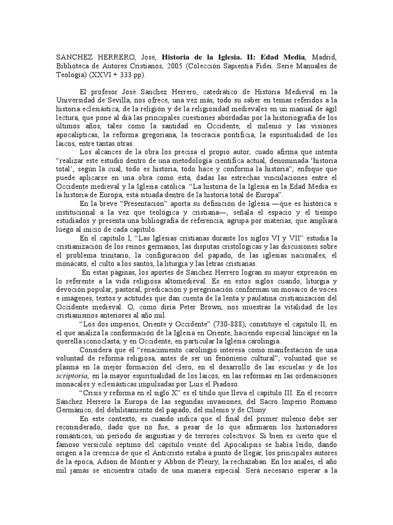Historia de la Iglesia en la Edad Media | PDF | Edades medias | Iglesia ...