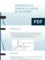 Dependencia e Independencia Lineal de Vectores