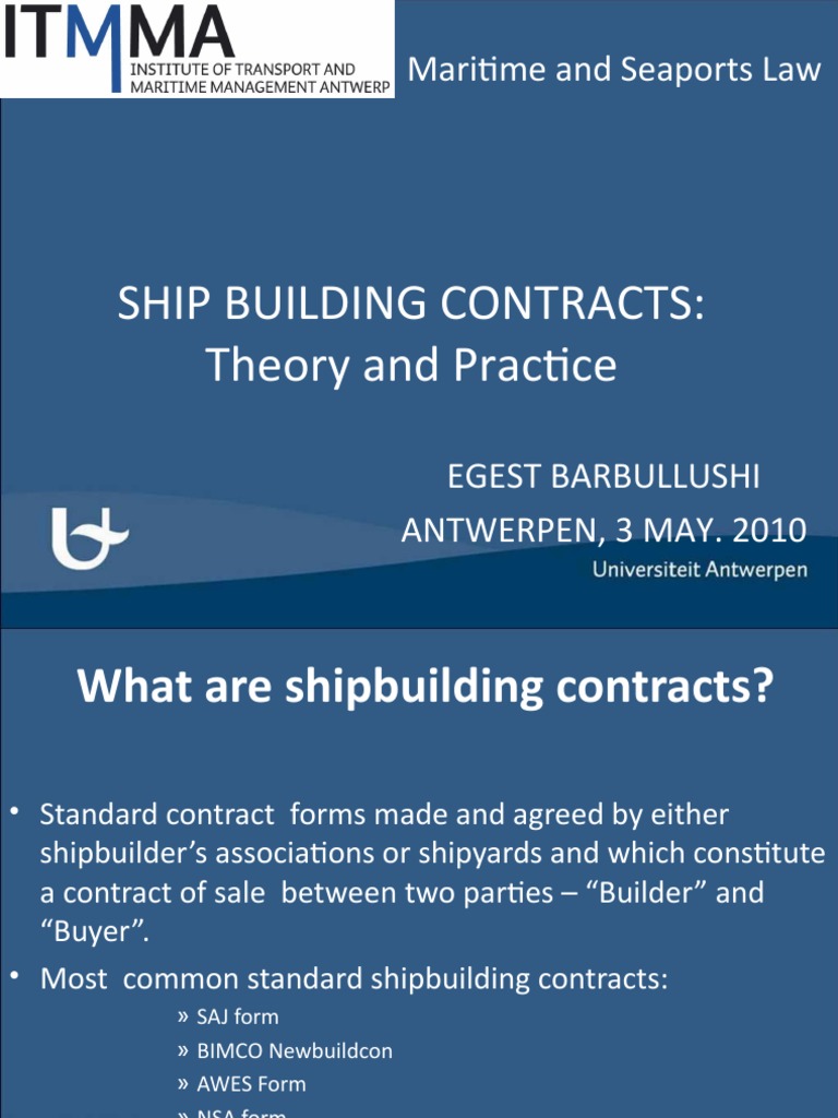 Overview of Shipbuilding Contracts | PDF | Insurance | Indemnity