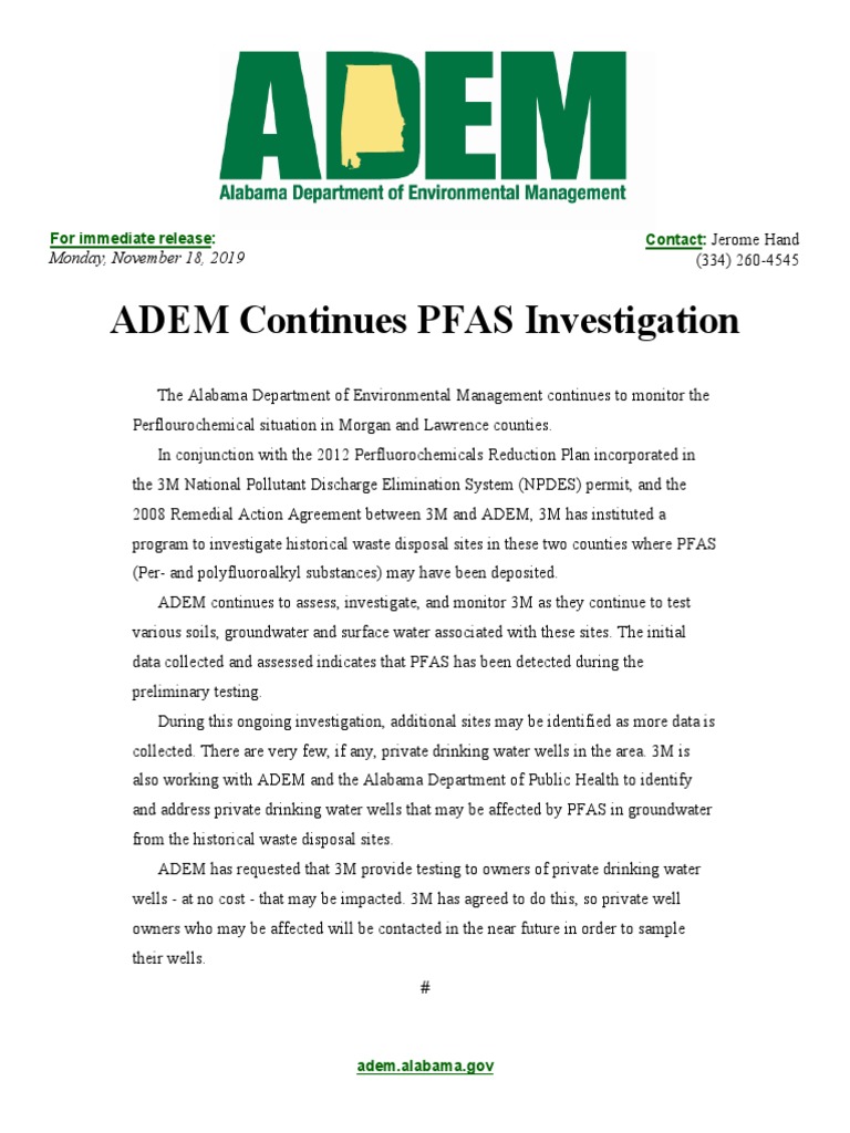 ADEM Press Release | PDF | Science & Mathematics