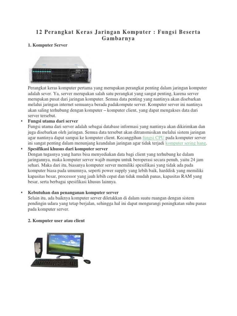 12 Perangkat Keras Jaringan Komputer Pdf