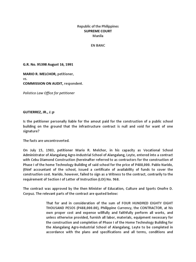 Supreme Court Ruling on Contract Liability | PDF | Government ...