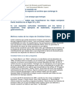 Motivos reales de los viajes de Cristóbal Colón y aspectos culturales heredados por taínos y españoles