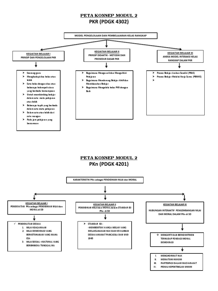 Peta Konsep Modul 2 PKR dan PKn | PDF