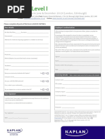 CFA Level I: Enrolment Form June & December 2019 (London, Edinburgh)