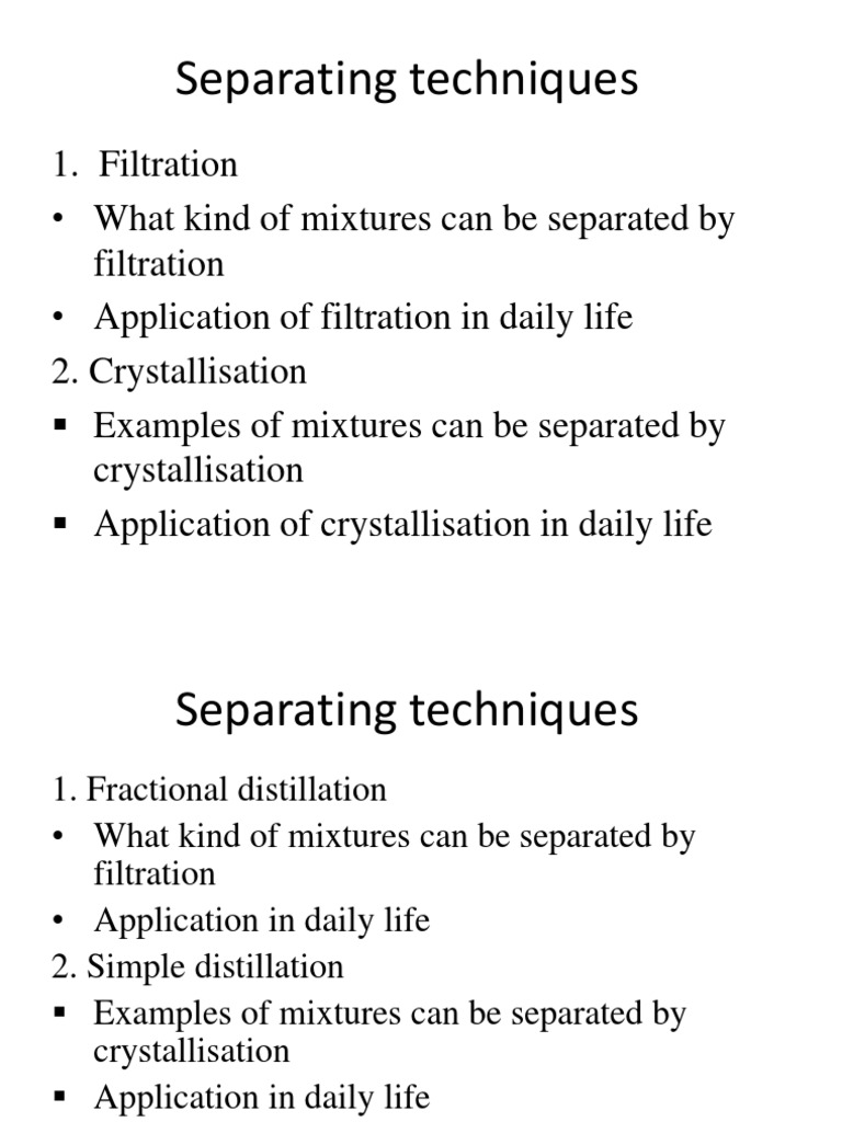 Separating Techniques | PDF