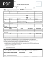 Personal Information Sheet PDF