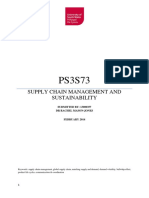 Supply Chain Management and Sustainability: SUBMITTED BY: 13000357 DR Rachel Mason-Jones