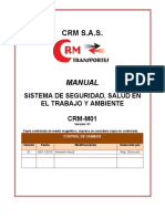 Corredornarvaezcindyalejandra-1 Manual Del Sistema de Gestion de Seguridad, Salud en El Trabajo y Ambiente