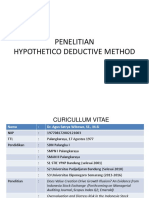 Penelitian Hypothetico Deductive Method