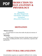 Introduction To Human Anatomy & Physiology: Prepared by Mr. Abhay Shripad Joshi Yash Institute of Pharmacy Aurangabad