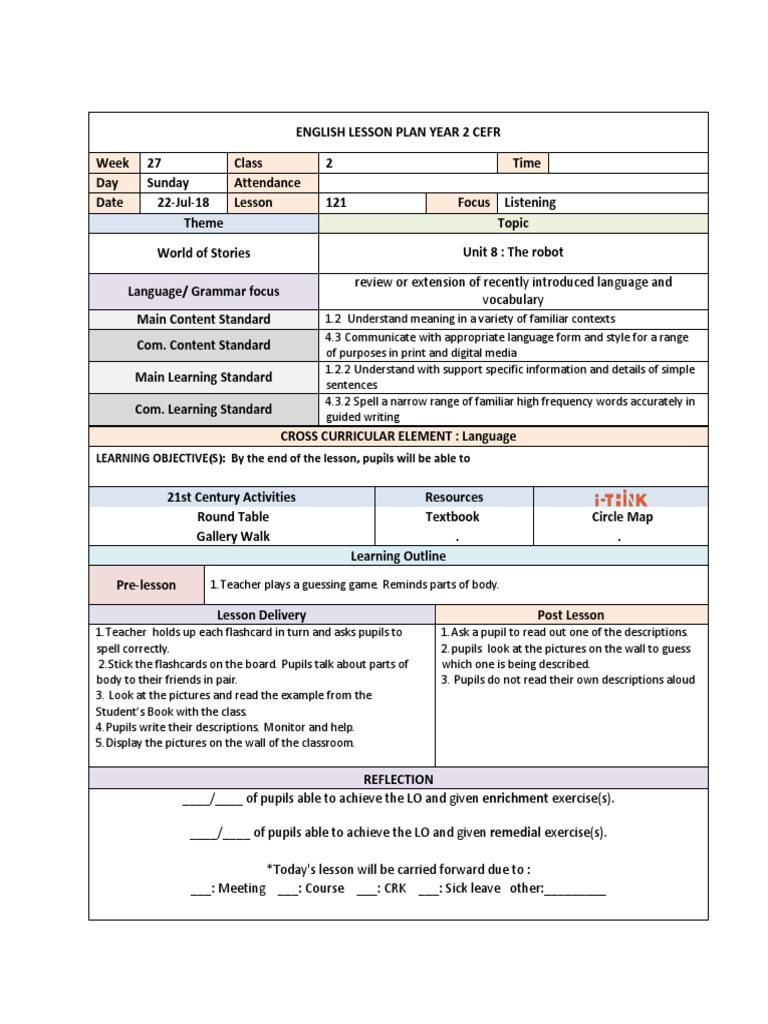 Update Y2 Lesson Plan Week 27 Pdf Lesson Plan Vocabulary