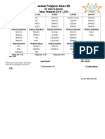 Jadwal Pelajaran Kelas 6B