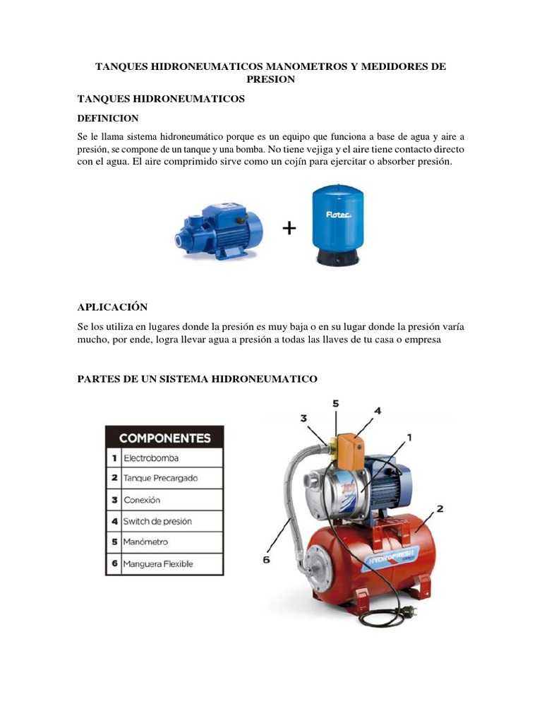 Para qué sirve la bomba hidroneumática