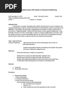 A Semi Detailed Lesson Plan Based On Classical Conditioning