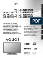 LCD TV operation manuals for Sharp LC-32DH77E, LC-32DH77S and more