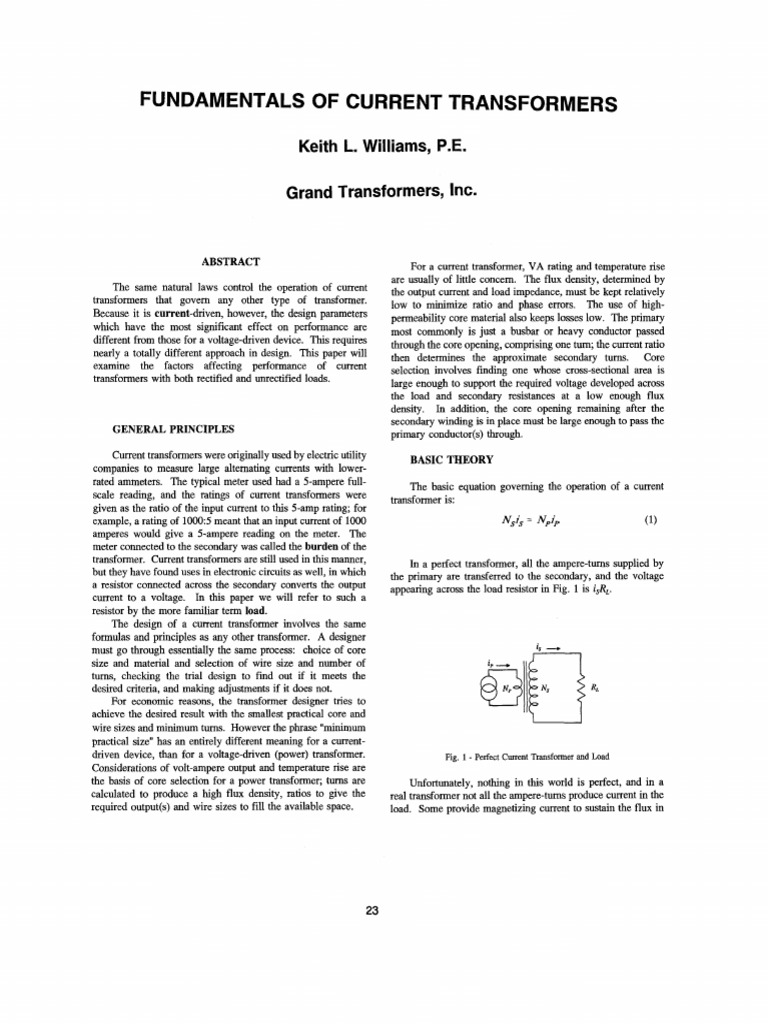 Current Transformer Design Principles | PDF | Transformer | Rectifier