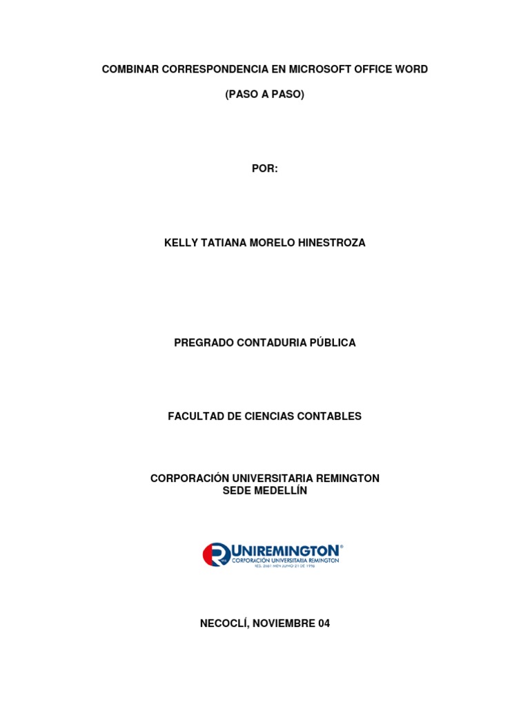 Paso a paso combinar correspondencia en microsoft office word pdf