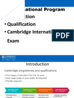 International Program: - Introduction - Qualification - Cambridge International