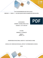 Modelos de Intervension en Psicologia Unidad 3 - Tarea 3 - Los Enfoques Disciplinares en Psicología