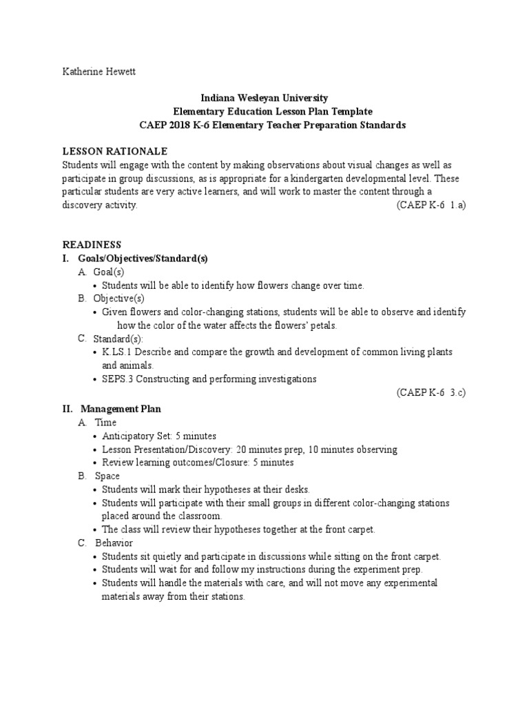Science LP 2 Color Changing Flowers PDF Lesson Plan Learning