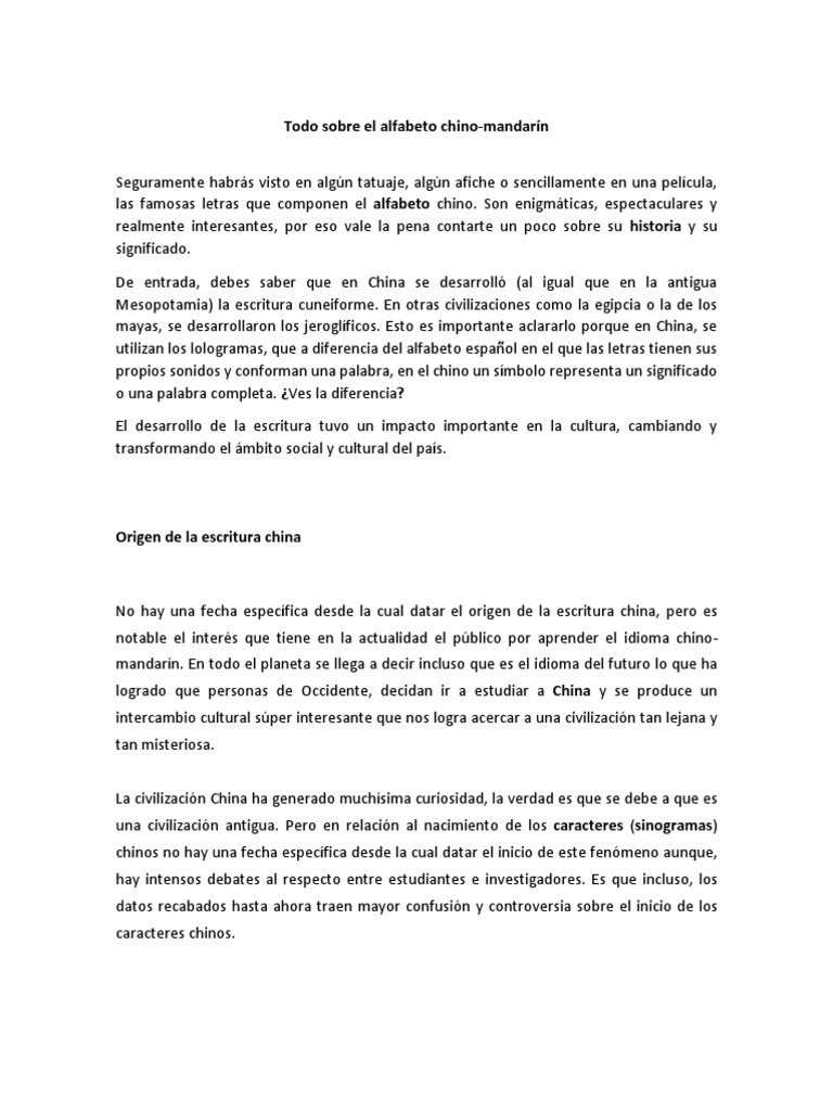 Todo Sobre El Abecedario Chino Caracteres Chinos Alfabeto