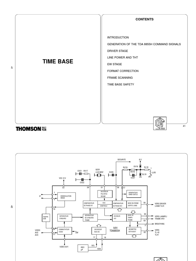 TDA 8855H Time Base Overview | PDF | Amplifier | Electrical Network