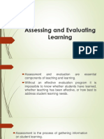 Assessing and Evaluating Learning