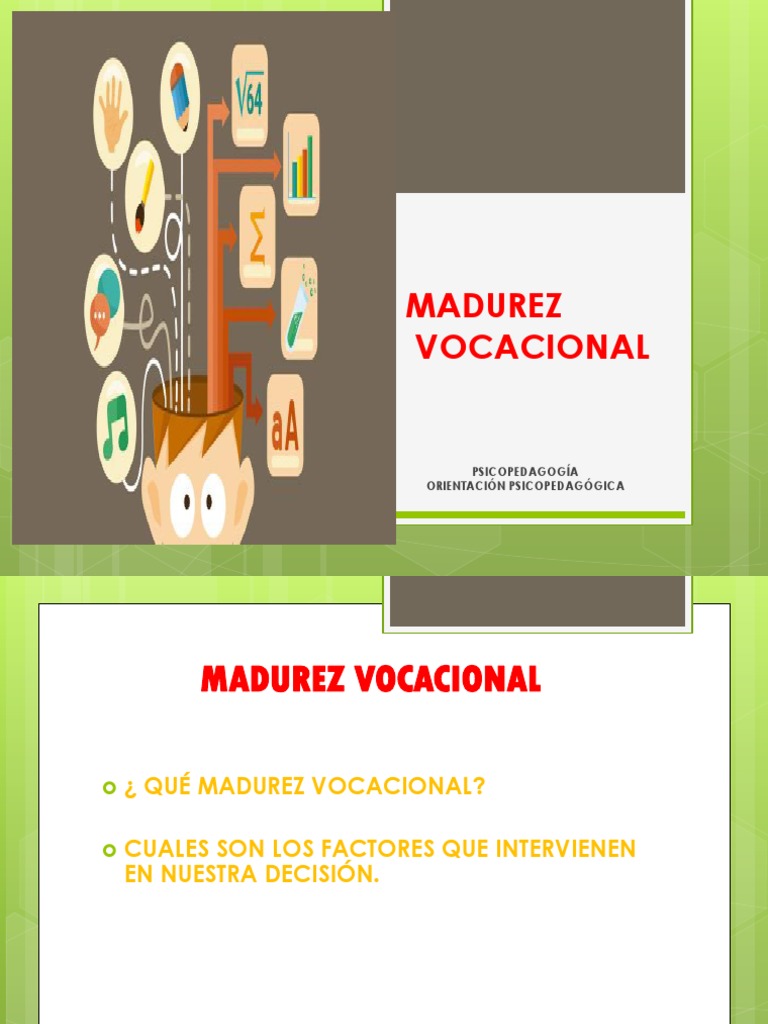 Factores de Madurez Vocacional | PDF | Vida | Toma de decisiones