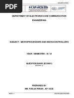 Lesson Plan Microprocessor and Micro COntroller