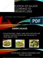 Classification of Salads According To Ingredients Used by Grade 9