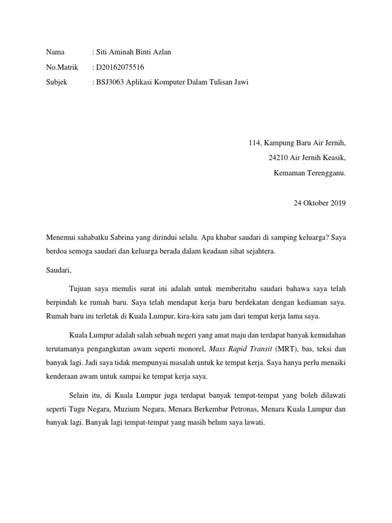 Assignment Surat PDF | PDF | Malaysia