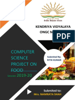 Computer Science Project On Food Ordering Software: Kendriya Vidyalaya Ongc Mehsana