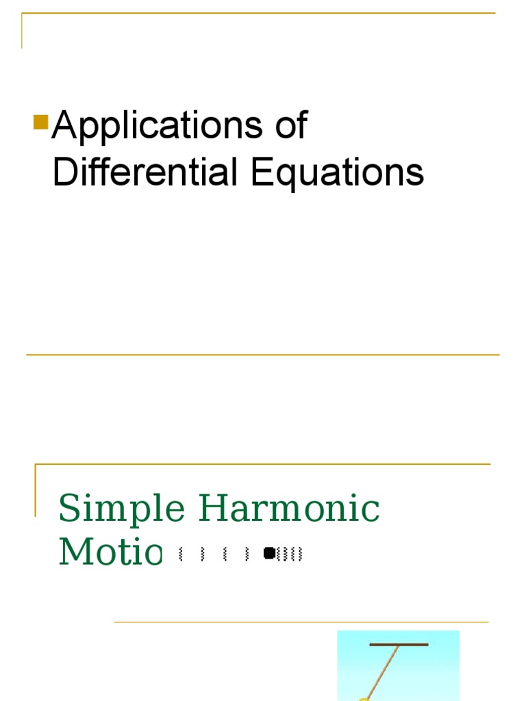 Application of Differential Equation PDF Inductor Electrical Network