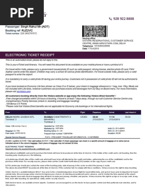 Flight ticket