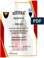 Sertifikat Pelatihan Apar