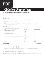 Online Chapter Tests: 2. Inverse Trigonometric Functions