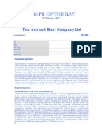 Script of The Day: Tata Iron and Steel Company LTD