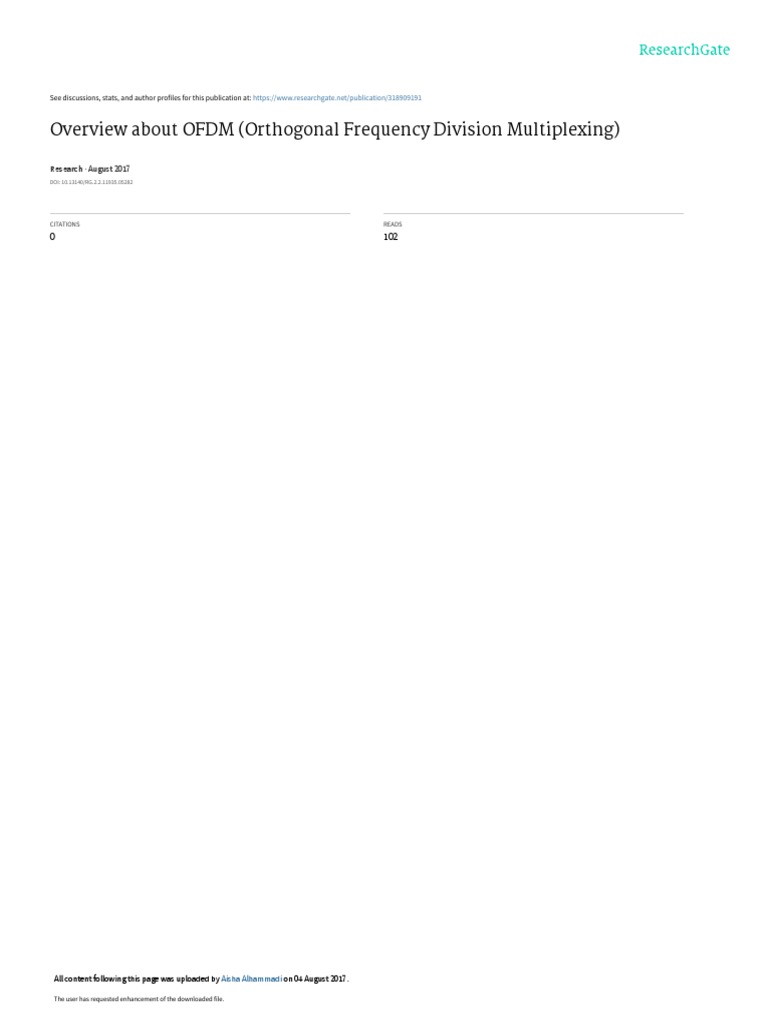 Overview of OFDM Technology | PDF | Orthogonal Frequency Division ...