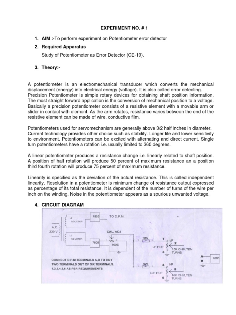 Required Apparatus Experiment No. 1 1. AIMTo Perform Experiment On