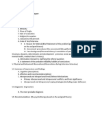 Sample Outline of A Case Report